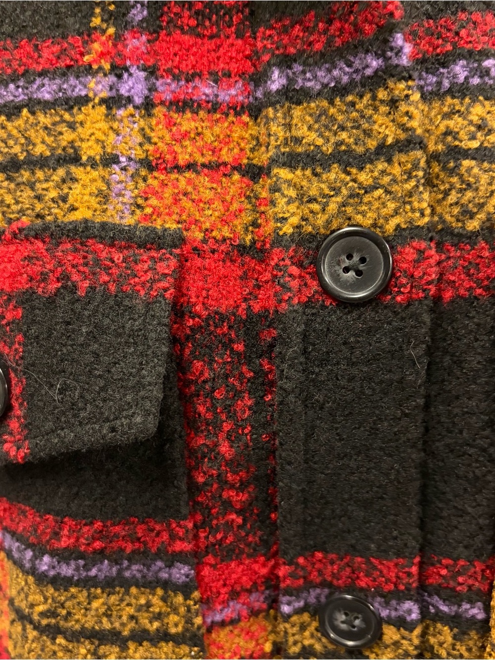 For the Republic Plaid Shacket | Black, Red, purple and Mustard | Size S - Picture 6 of 10